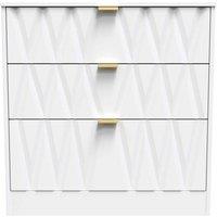 Welcome Furniture Ready Assembled Las Vegas 3 Drawer Deep Chest In White Matt, White