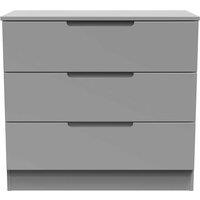 Welcome Furniture Ready Assembled Milan 3 Drawer Chest In Dusk Grey, Grey