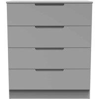 Welcome Furniture Ready Assembled Milan 4 Drawer Chest In Dusk Grey, Grey