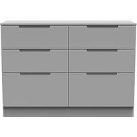 Welcome Furniture Ready Assembled Milan 6 Drawer Midi Chest In Dusk Grey, Grey