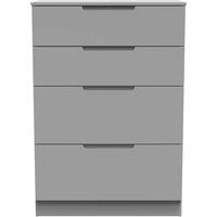 Welcome Furniture Ready Assembled Milan 4 Drawer Deep Chest In Dusk Grey, Grey