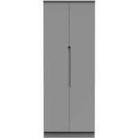 Welcome Furniture Ready Assembled Milan Tall Plain Wardrobe In Dusk Grey, Grey
