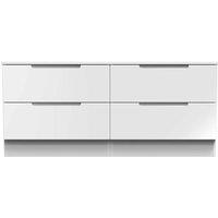 Welcome Furniture Ready Assembled Milan 4 Drawer Bed Box In White Gloss & White, White