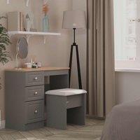 Welcome Furniture Ready Assembled Norfolk Vanity In Dusk Grey & Bardolino Oak, Grey