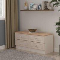 Welcome Furniture Ready Assembled Norfolk 4 Drawer Bed Box In Kashmir Ash & Bardolino Oak, Cream