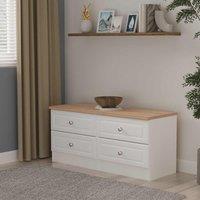 Welcome Furniture Ready Assembled Norfolk 4 Drawer Bed Box In White Ash & Bardolino Oak, White