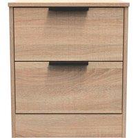 Welcome Furniture Ready Assembled Nashville 2 Drawer Bedside Cabinet In Bardolino Oak, Brown