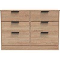 Welcome Furniture Ready Assembled Nashville 6 Drawer Midi Chest In Bardolino Oak, Brown