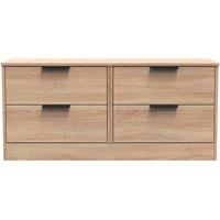 Welcome Furniture Ready Assembled Nashville 4 Drawer Bed Box In Bardolino Oak, Brown