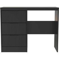 Welcome Furniture Ready Assembled Nashville Vanity In Deep Black & Black Matt, Black