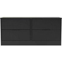 Welcome Furniture Ready Assembled Nashville 4 Drawer Bed Box In Deep Black & Black Matt, Black