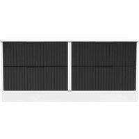 Welcome Furniture Ready Assembled Nashville 4 Drawer Bed Box In Deep Black & White, Black