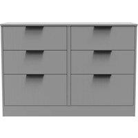 Welcome Furniture Ready Assembled Nashville 6 Drawer Midi Chest In Dusk Grey, Grey