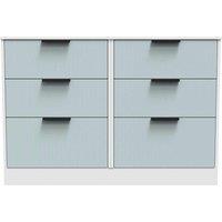 Welcome Furniture Ready Assembled Nashville 6 Drawer Midi Chest In Duck & White, Blue