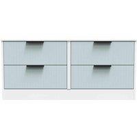 Welcome Furniture Ready Assembled Nashville 4 Drawer Bed Box In Duck & White, Blue