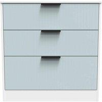Welcome Furniture Ready Assembled Nashville 3 Drawer Deep Chest In Duck & White, Blue