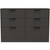 Welcome Furniture Ready Assembled Nashville 6 Drawer Midi Chest In Graphite, Grey