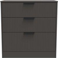 Welcome Furniture Ready Assembled Nashville 3 Drawer Deep Chest In Graphite, Grey