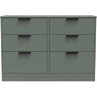 Welcome Furniture Ready Assembled Nashville 6 Drawer Midi Chest In Reed Green, Green