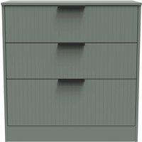 Welcome Furniture Ready Assembled Nashville 3 Drawer Deep Chest In Reed Green, Green