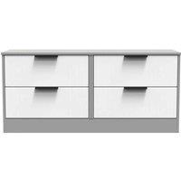 Welcome Furniture Ready Assembled Nashville 4 Drawer Bed Box In White Matt & Dusk Grey, White