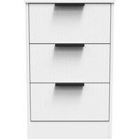 Welcome Furniture Ready Assembled Nashville 3 Drawer Bedside Cabinet In White Matt, White