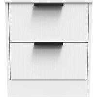 Welcome Furniture Ready Assembled Nashville 2 Drawer Bedside Cabinet In White Matt, White