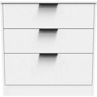 Welcome Furniture Ready Assembled Nashville 3 Drawer Deep Chest In White Matt, White