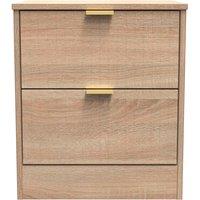 Welcome Furniture Ready Assembled Nashville 2 Drawer Bedside Cabinet In Bardolino Oak, Brown