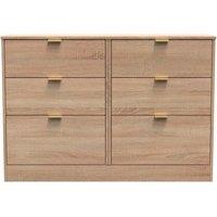 Welcome Furniture Ready Assembled Nashville 6 Drawer Midi Chest In Bardolino Oak, Brown