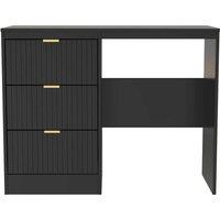 Welcome Furniture Ready Assembled Nashville Vanity In Deep Black & Black Matt, Black