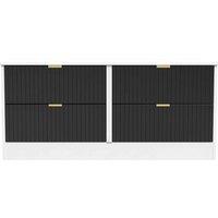 Welcome Furniture Ready Assembled Nashville 4 Drawer Bed Box In Deep Black & White, Black