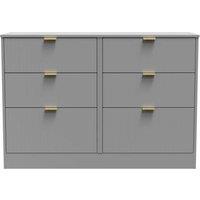 Welcome Furniture Ready Assembled Nashville 6 Drawer Midi Chest In Dusk Grey, Grey