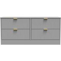 Welcome Furniture Ready Assembled Nashville 4 Drawer Bed Box In Dusk Grey, Grey