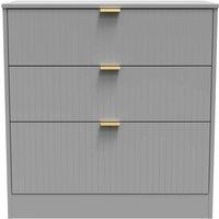 Welcome Furniture Ready Assembled Nashville 3 Drawer Deep Chest In Dusk Grey, Grey