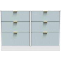 Welcome Furniture Ready Assembled Nashville 6 Drawer Midi Chest In Duck & White, Blue