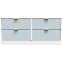 Welcome Furniture Ready Assembled Nashville 4 Drawer Bed Box In Duck & White, Blue