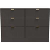 Welcome Furniture Ready Assembled Nashville 6 Drawer Midi Chest In Graphite, Grey