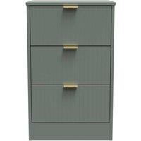 Welcome Furniture Ready Assembled Nashville 3 Drawer Bedside Cabinet In Reed Green, Green