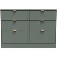 Welcome Furniture Ready Assembled Nashville 6 Drawer Midi Chest In Reed Green, Green
