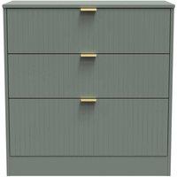 Welcome Furniture Ready Assembled Nashville 3 Drawer Deep Chest In Reed Green, Green