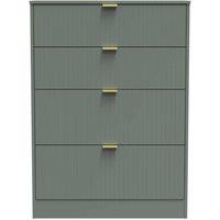 Welcome Furniture Ready Assembled Nashville 4 Drawer Deep Chest In Reed Green, Green