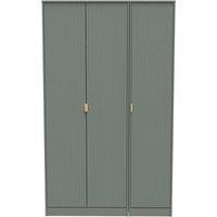 Welcome Furniture Ready Assembled Nashville Tall Triple Plain Wardrobe In Reed Green, Green