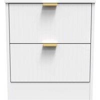 Welcome Furniture Ready Assembled Nashville 2 Drawer Bedside Cabinet In White Matt, White