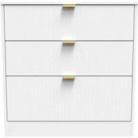 Welcome Furniture Ready Assembled Nashville 3 Drawer Deep Chest In White Matt, White