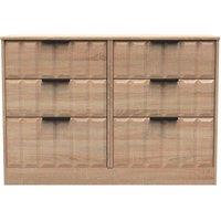 Welcome Furniture Ready Assembled New York 6 Drawer Midi Chest In Bardolino Oak, Brown