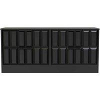 Welcome Furniture Ready Assembled New York 4 Drawer Bed Box In Deep Black & Black Matt, Black