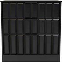 Welcome Furniture Ready Assembled New York 3 Drawer Deep Chest In Deep Black & Black Matt, Black