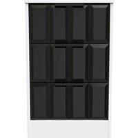 Welcome Furniture Ready Assembled New York 3 Drawer Bedside Cabinet In Deep Black & White, Black
