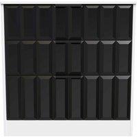 Welcome Furniture Ready Assembled New York 3 Drawer Deep Chest In Deep Black & White, Black